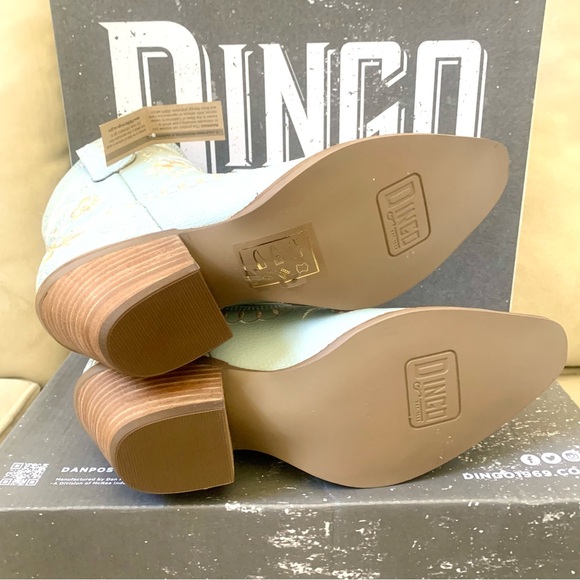 Dingo Midcalf Embroided Cowboy Boots Light Blue - Women’s Size 6 - Picture 7 of 8